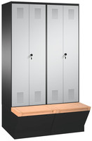 Garderobenschränke m. vorgeb. Sitzbank